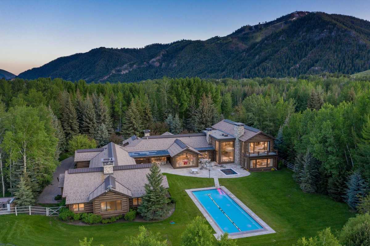 An aerial view of the property
