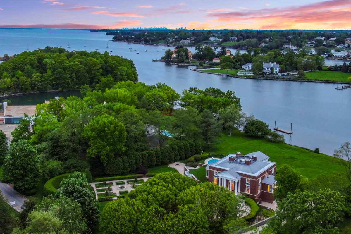 An aerial view of the property