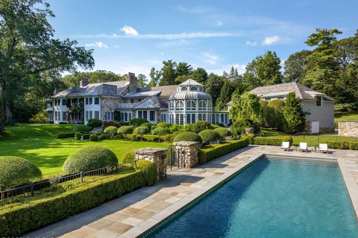 The backyard of the property.
