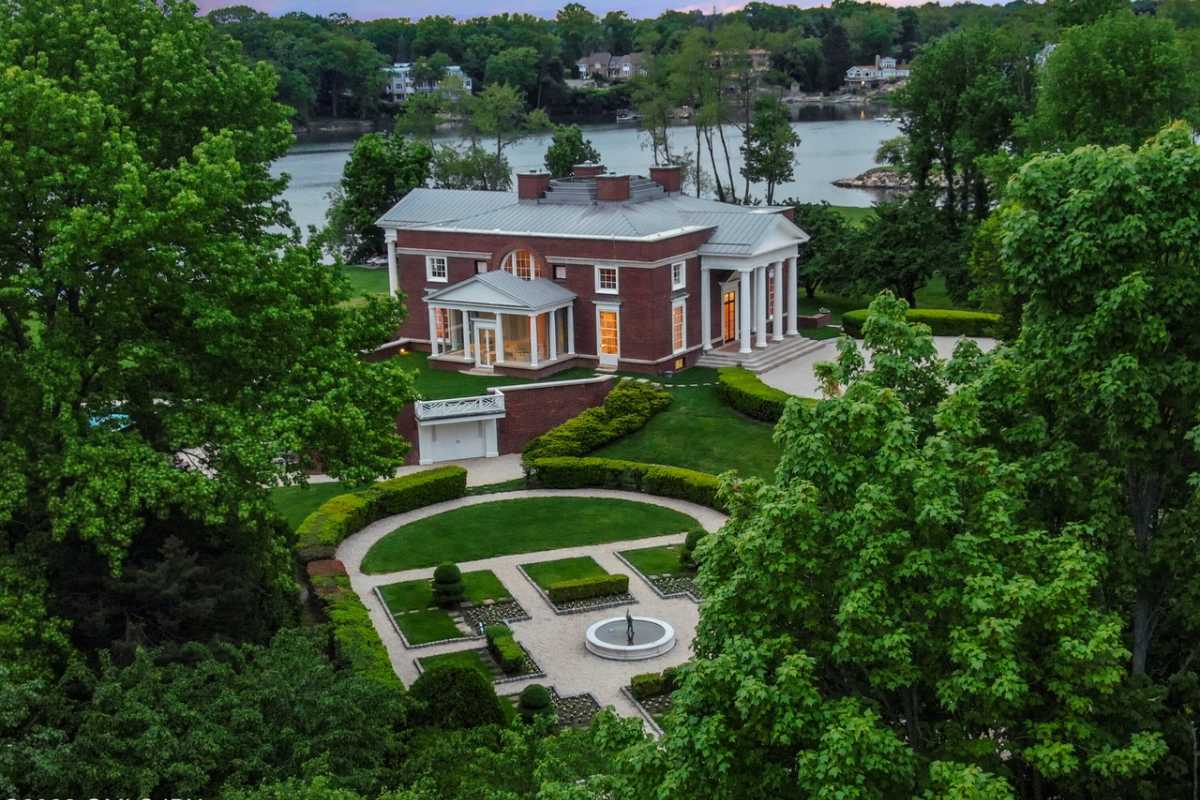 An aerial view of the property