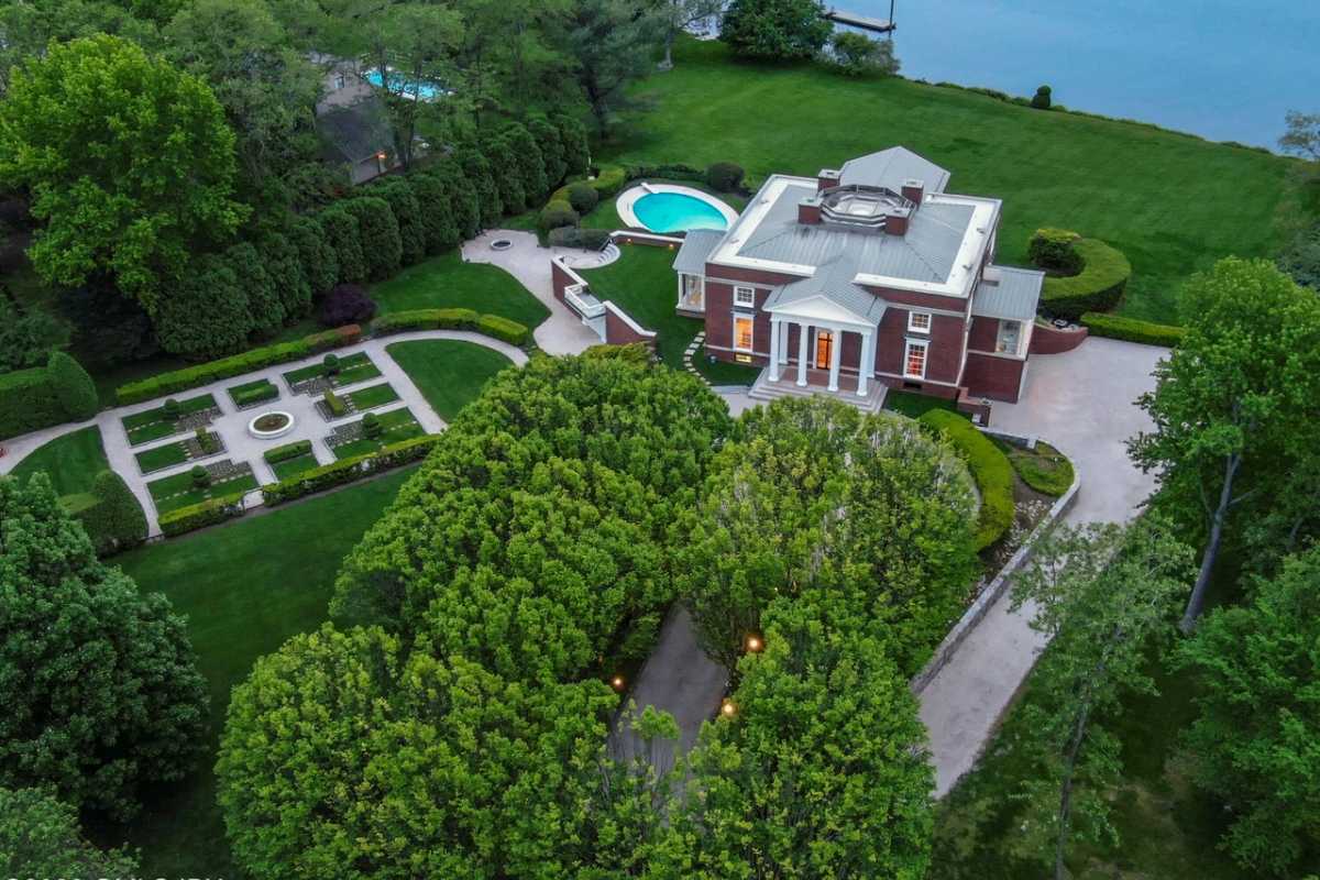 An aerial view of the property