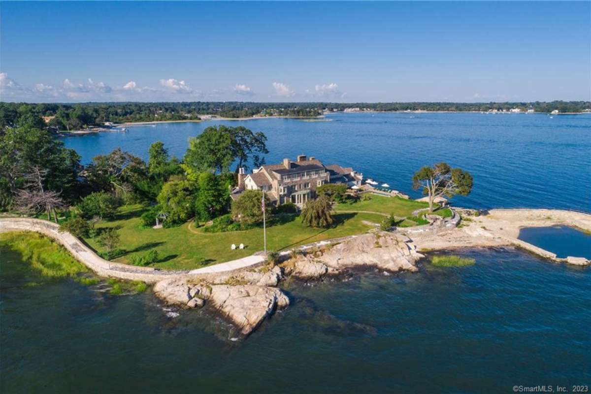 An aerial view of the property