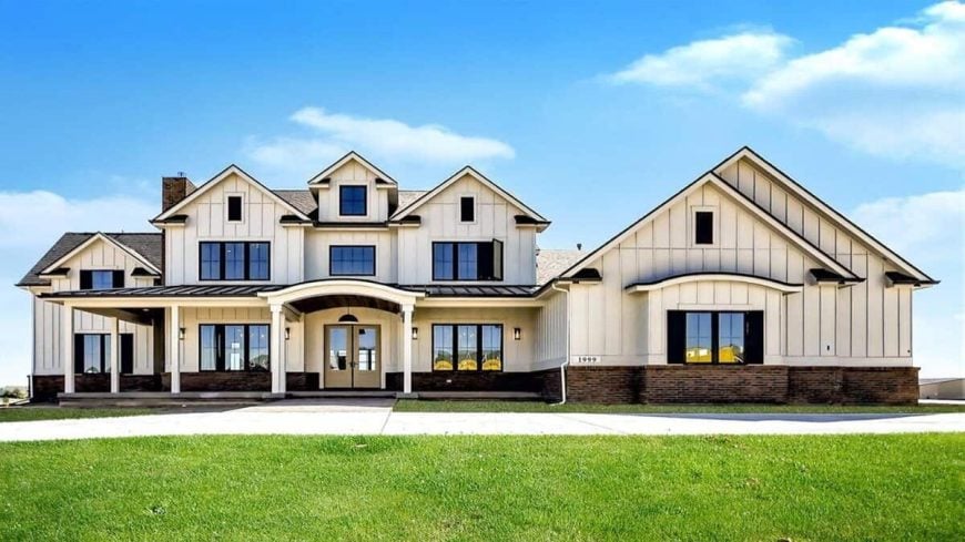 6-Bedroom Two-Story Modern Farmhouse with Loft, Bonus Room, and Optional Walkout Basement (Floor Plan)