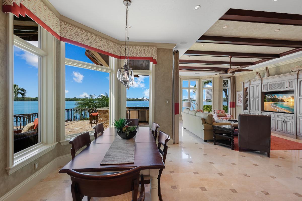 Dining area is next to the living area
