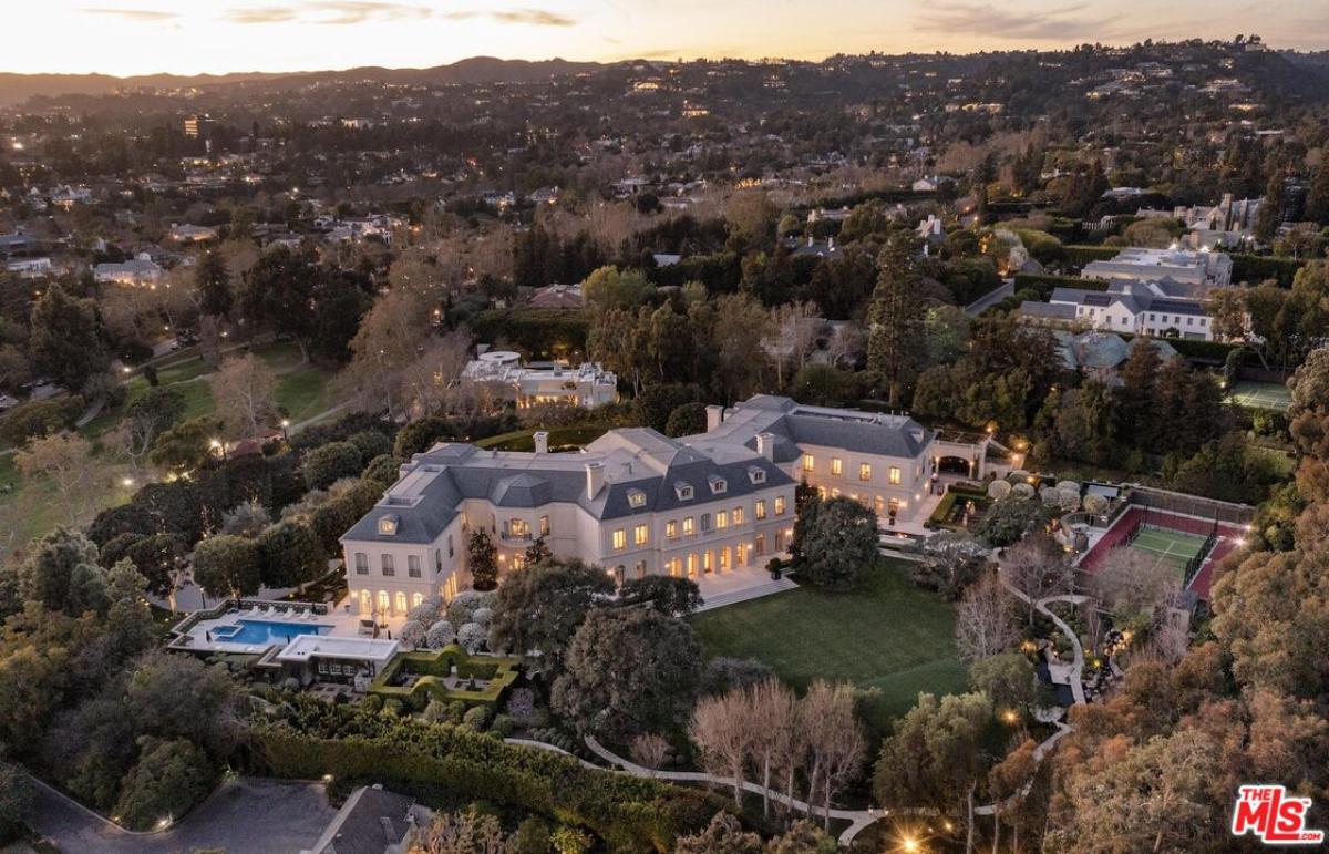 Aerial view of the property.