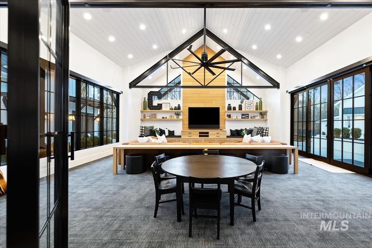 Dining area is next to the living area.
