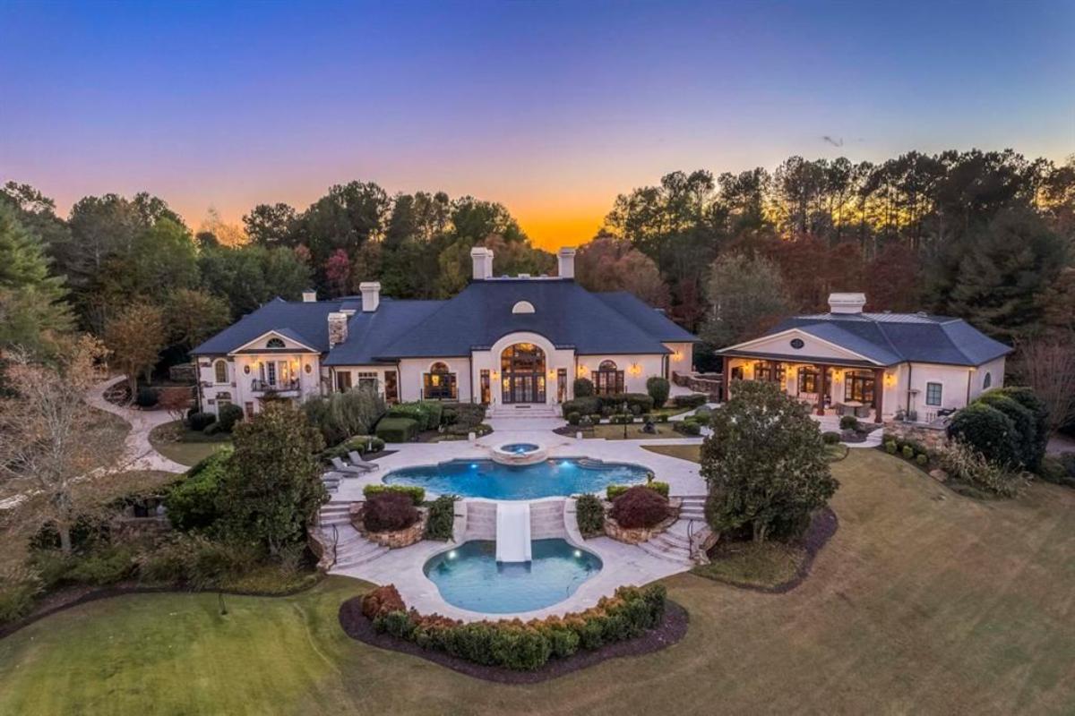 Aerial view of the property.