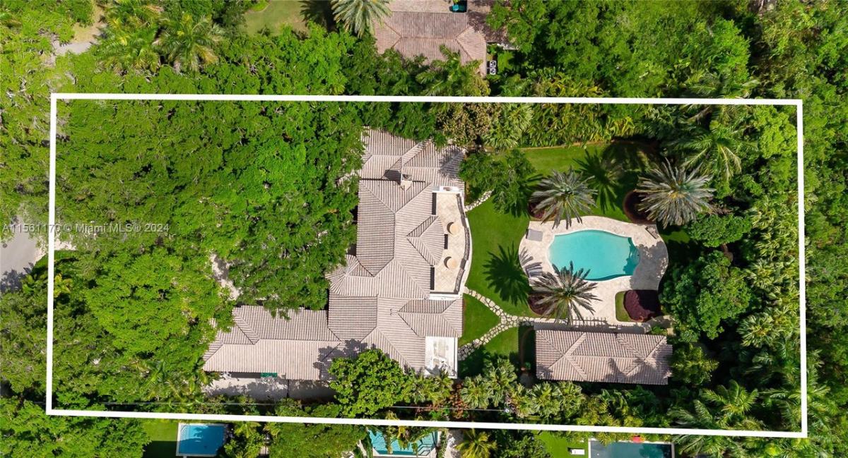 Aerial view of the property.