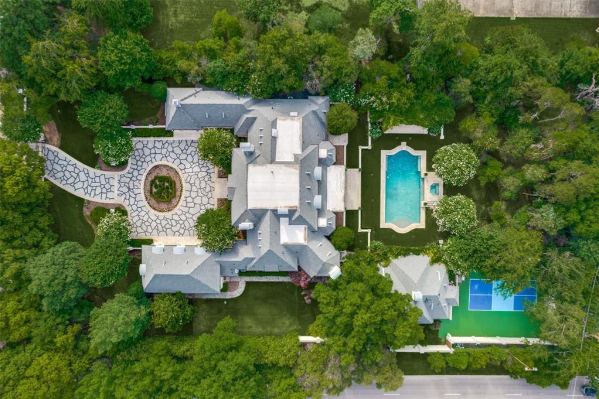 Aerial top view of the property.