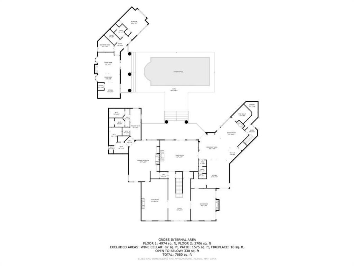 Floor plan of the mansion.