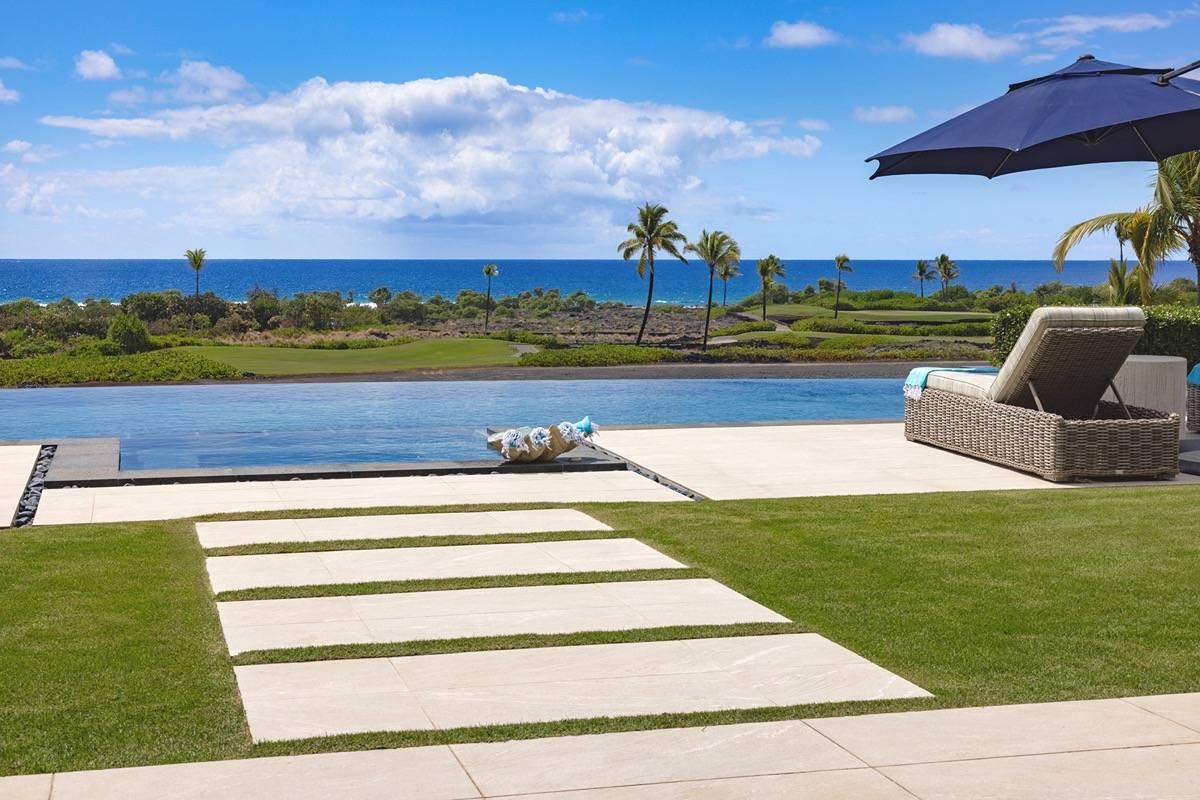 Pool with a walkway.