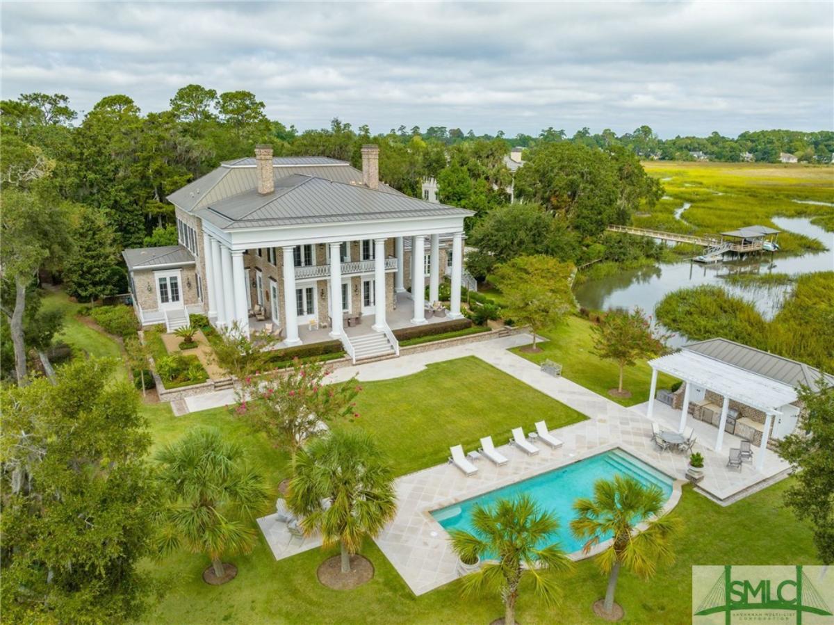 Aerial view of the property.