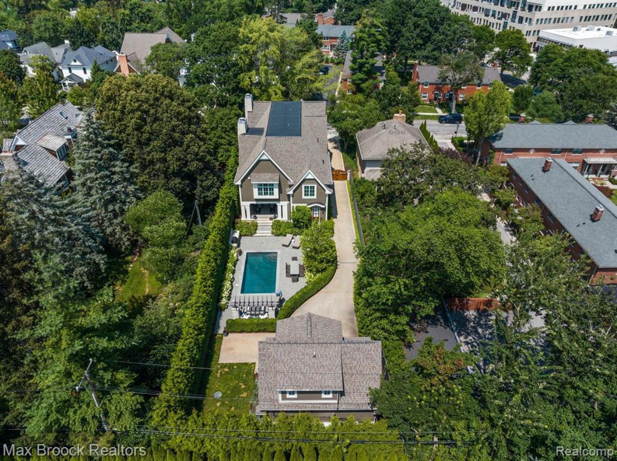 Aerial view of the property.