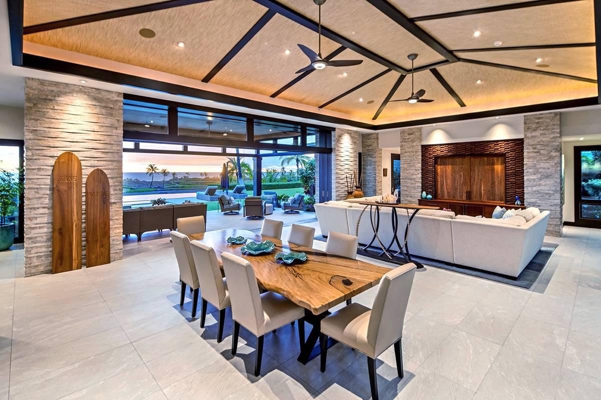 Dining area is next to the living area.