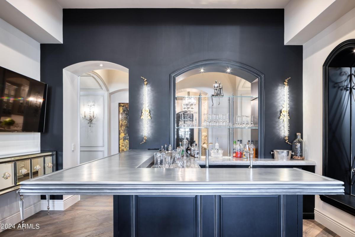 Bar with custom lights.
