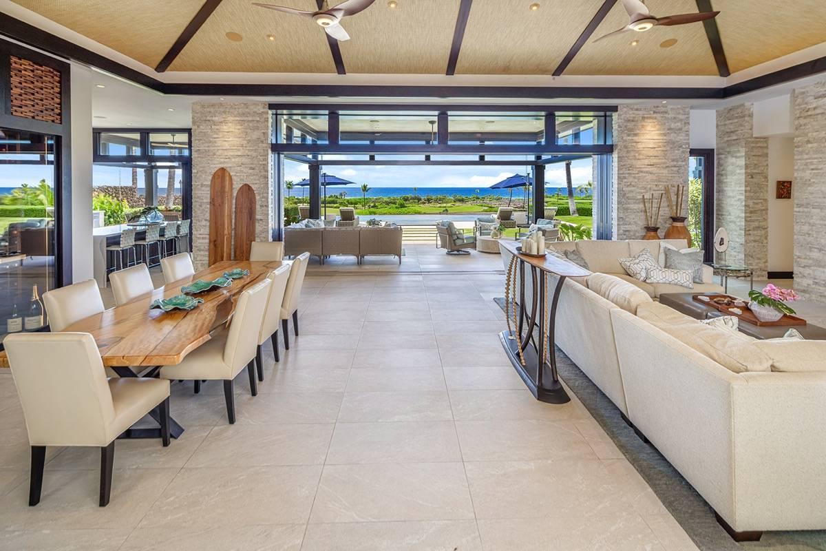 Dining area is next to the living area.