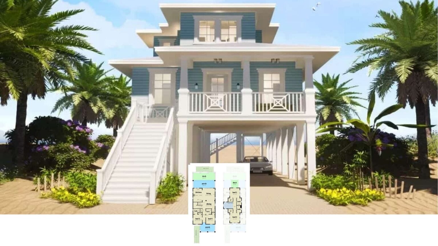 Introducing a 1,672 Sq. Ft. 4 Bedroom Beach House Designed for Relaxed ...