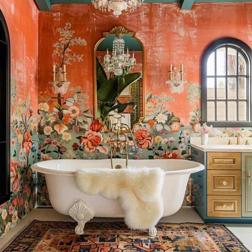 33 Bathrooms Featuring Mashup of Boho and Rococo Styles (Concept ...