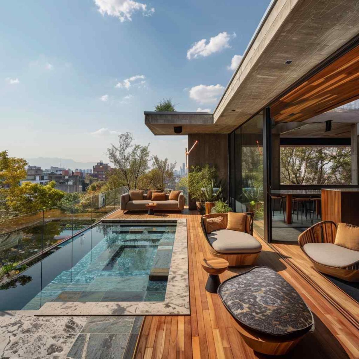 deck japandi pool
