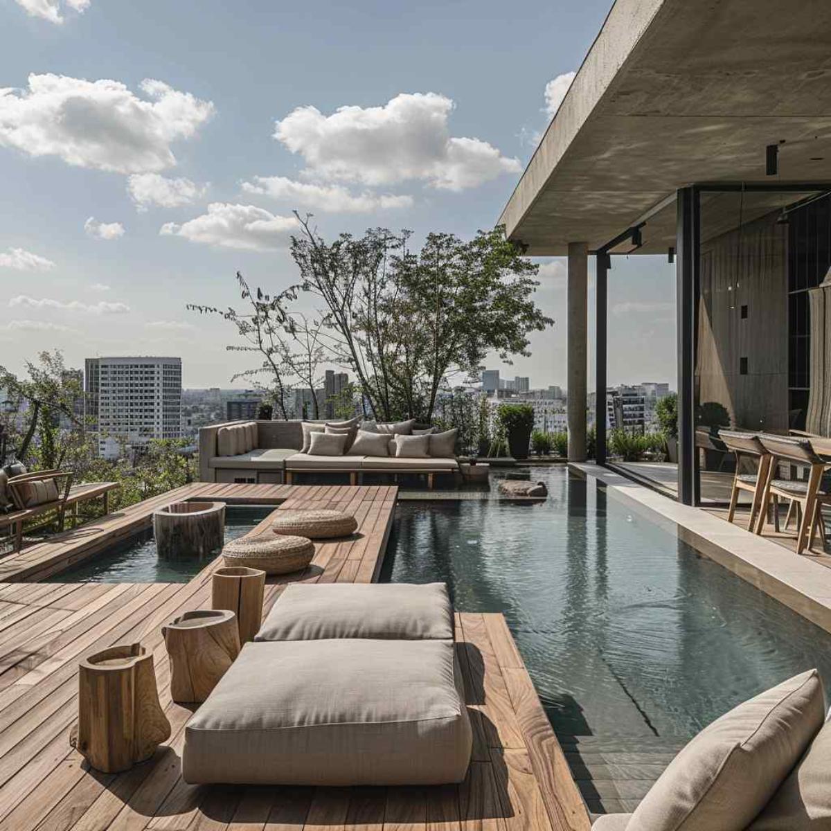 deck japandi pool