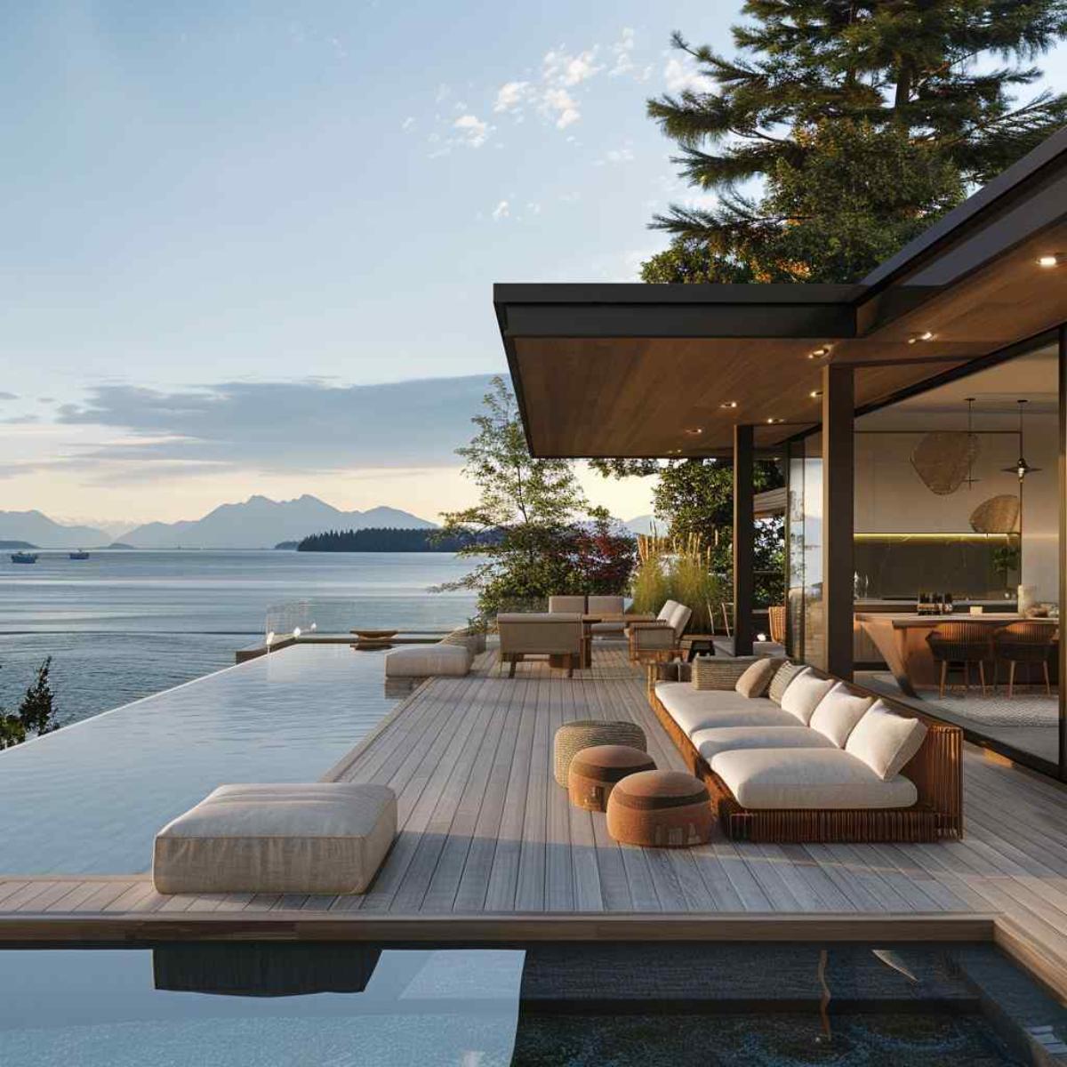 deck japandi pool