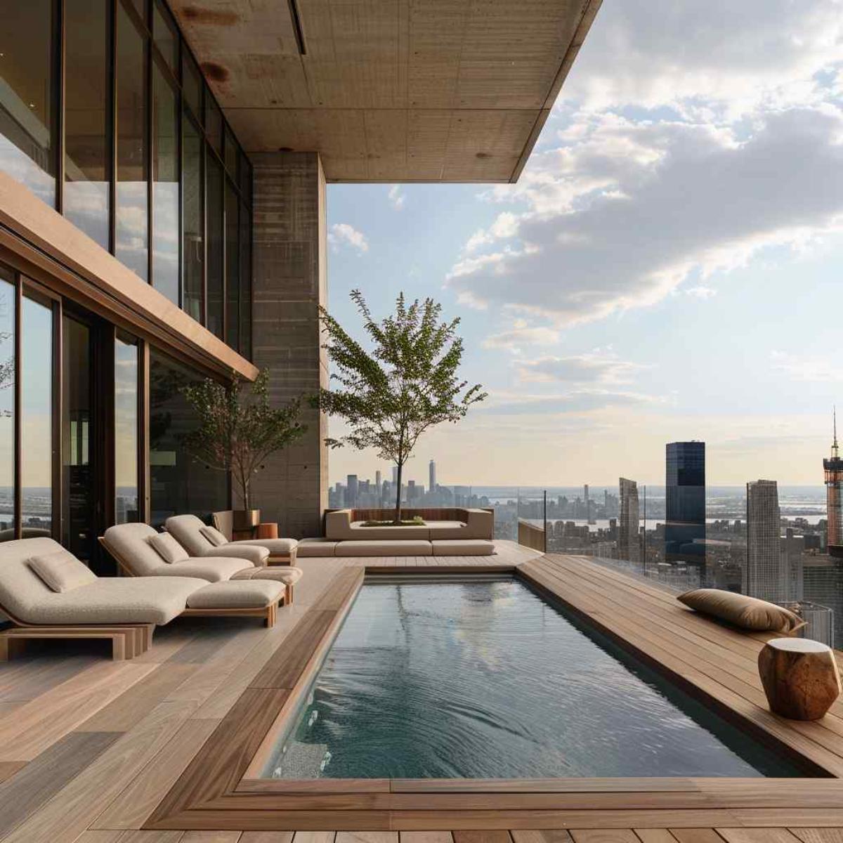 deck japandi pool