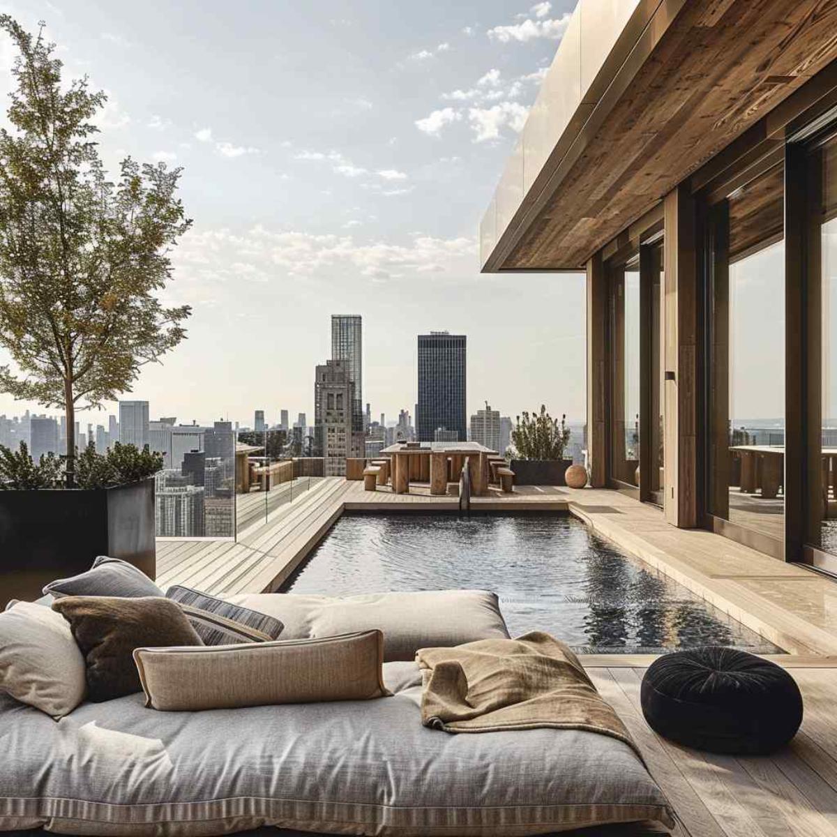 deck japandi pool