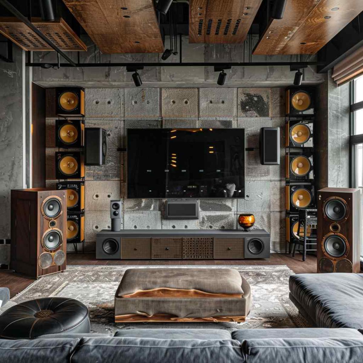 entertainment room midmod indi