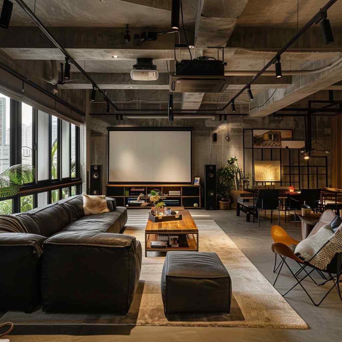 entertainment room midmod indi
