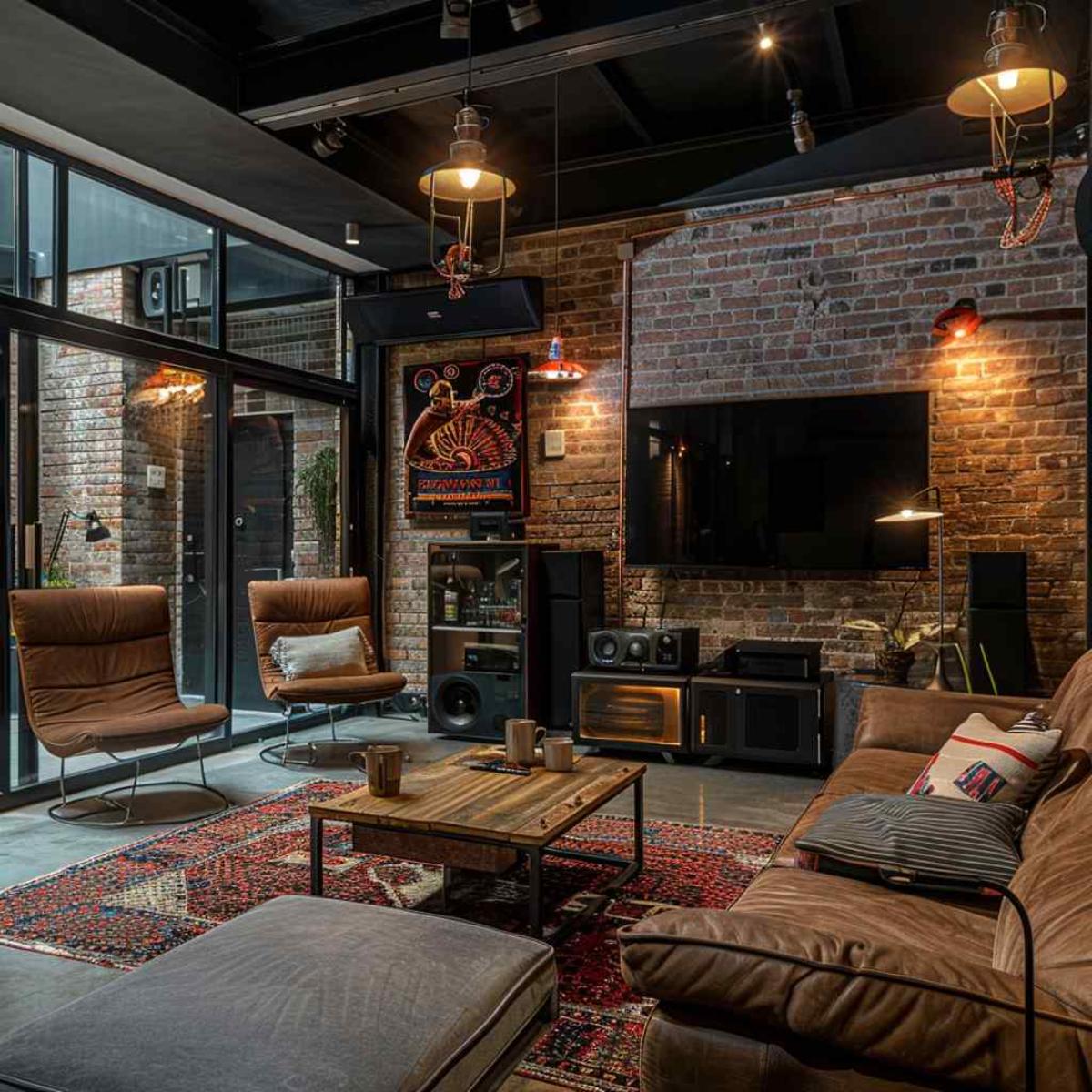 entertainment room midmod indi
