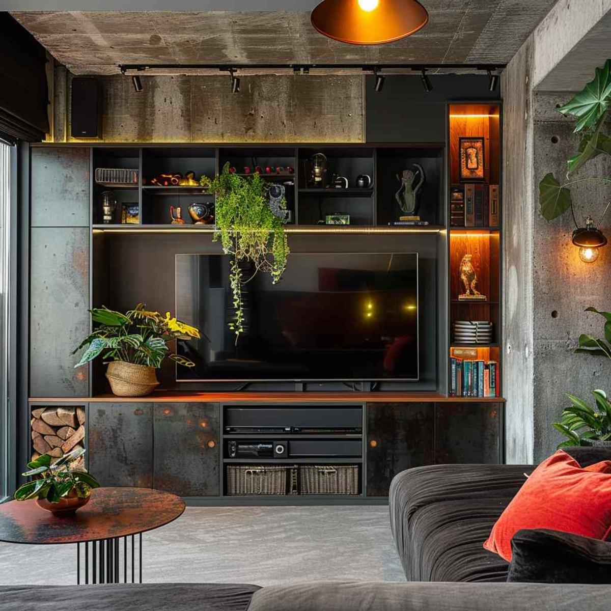 entertainment room midmod indi
