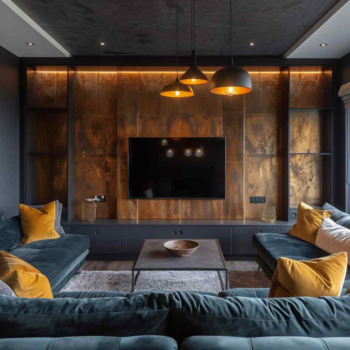 entertainment room midmod indi