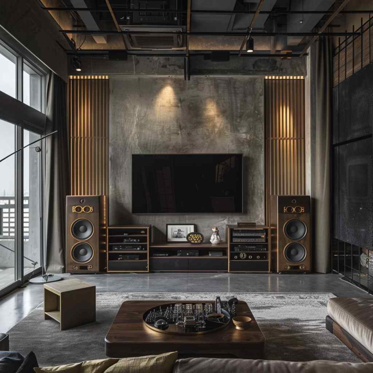 entertainment room midmod indi