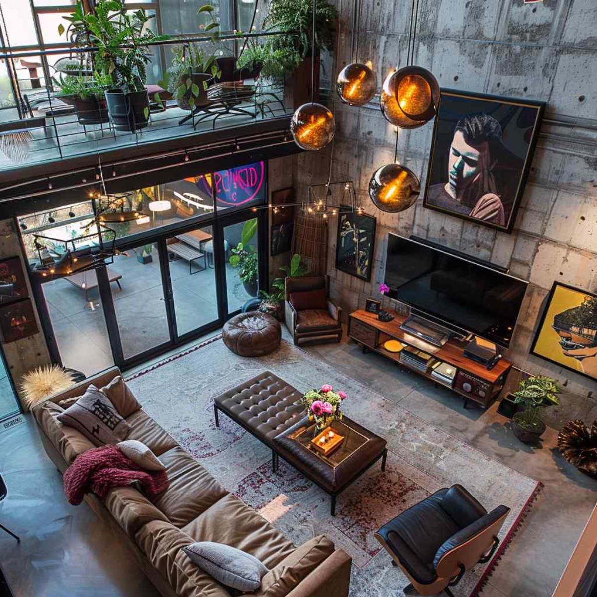 entertainment room midmod indi