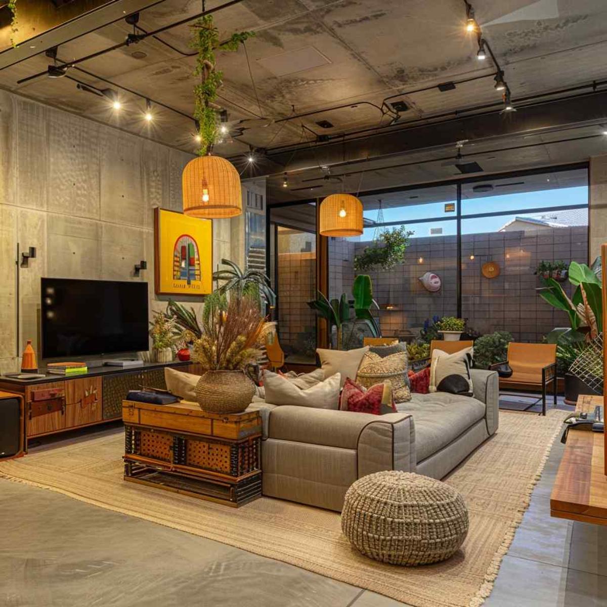 entertainment room midmod indi
