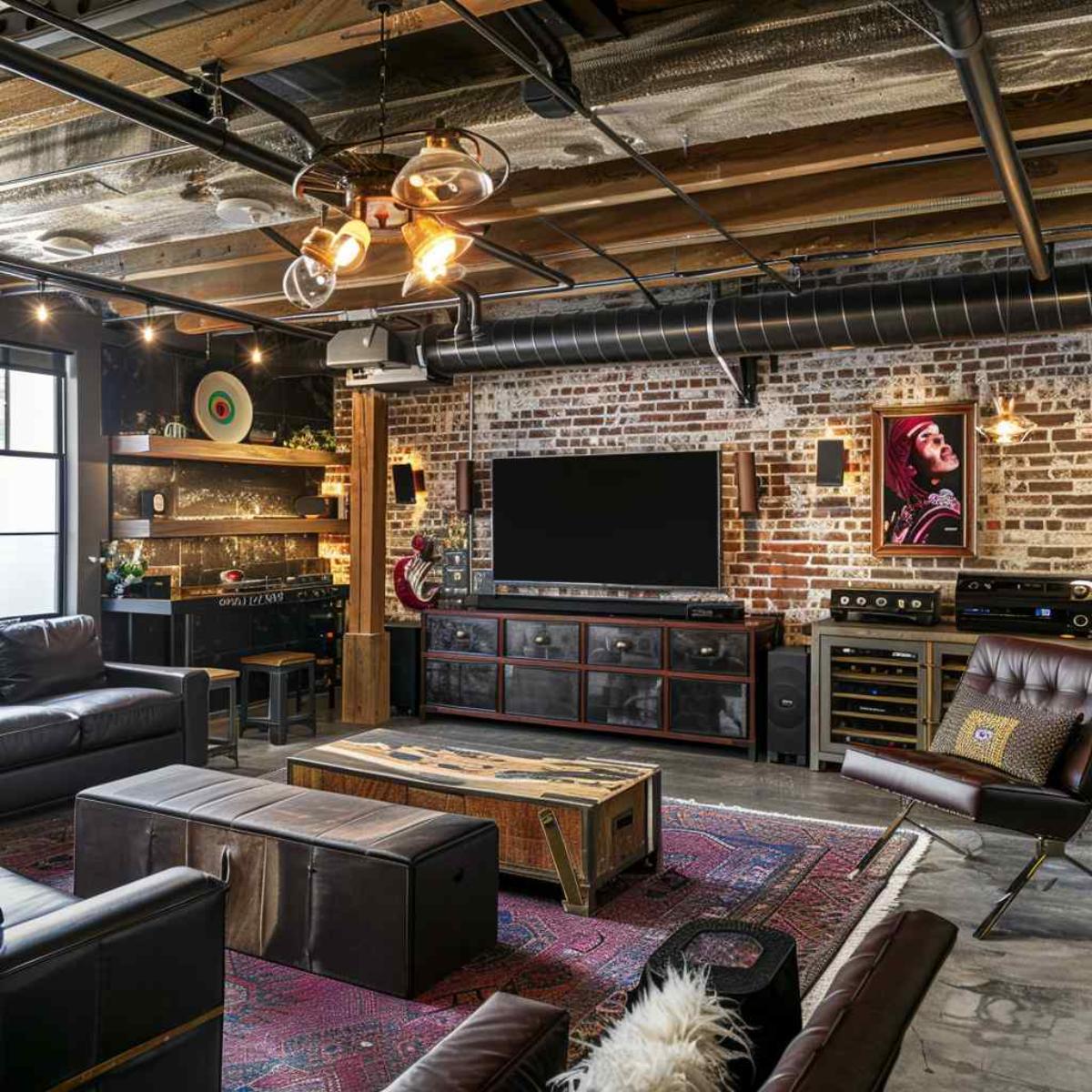 entertainment room midmod indi