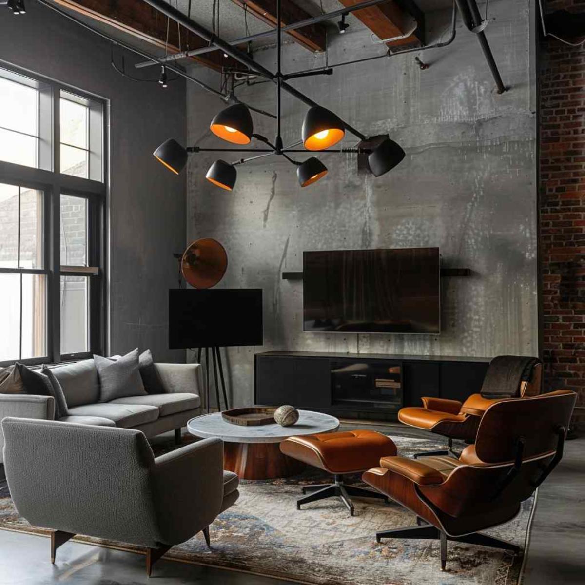 entertainment room midmod indi