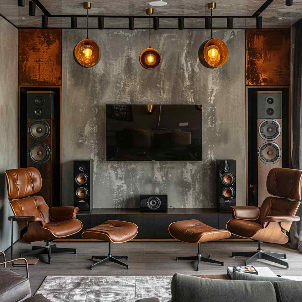 entertainment room midmod indi