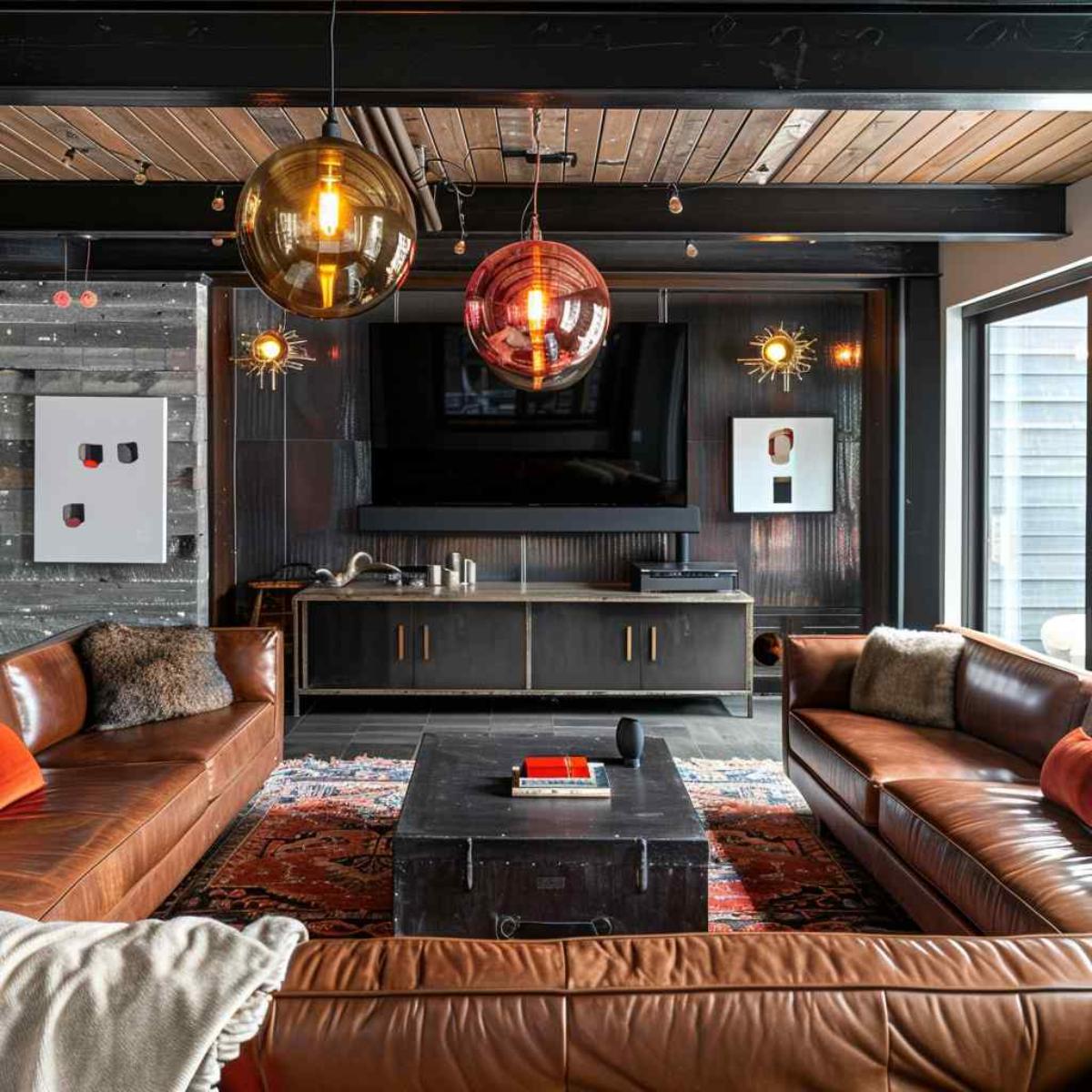 entertainment room midmod indi