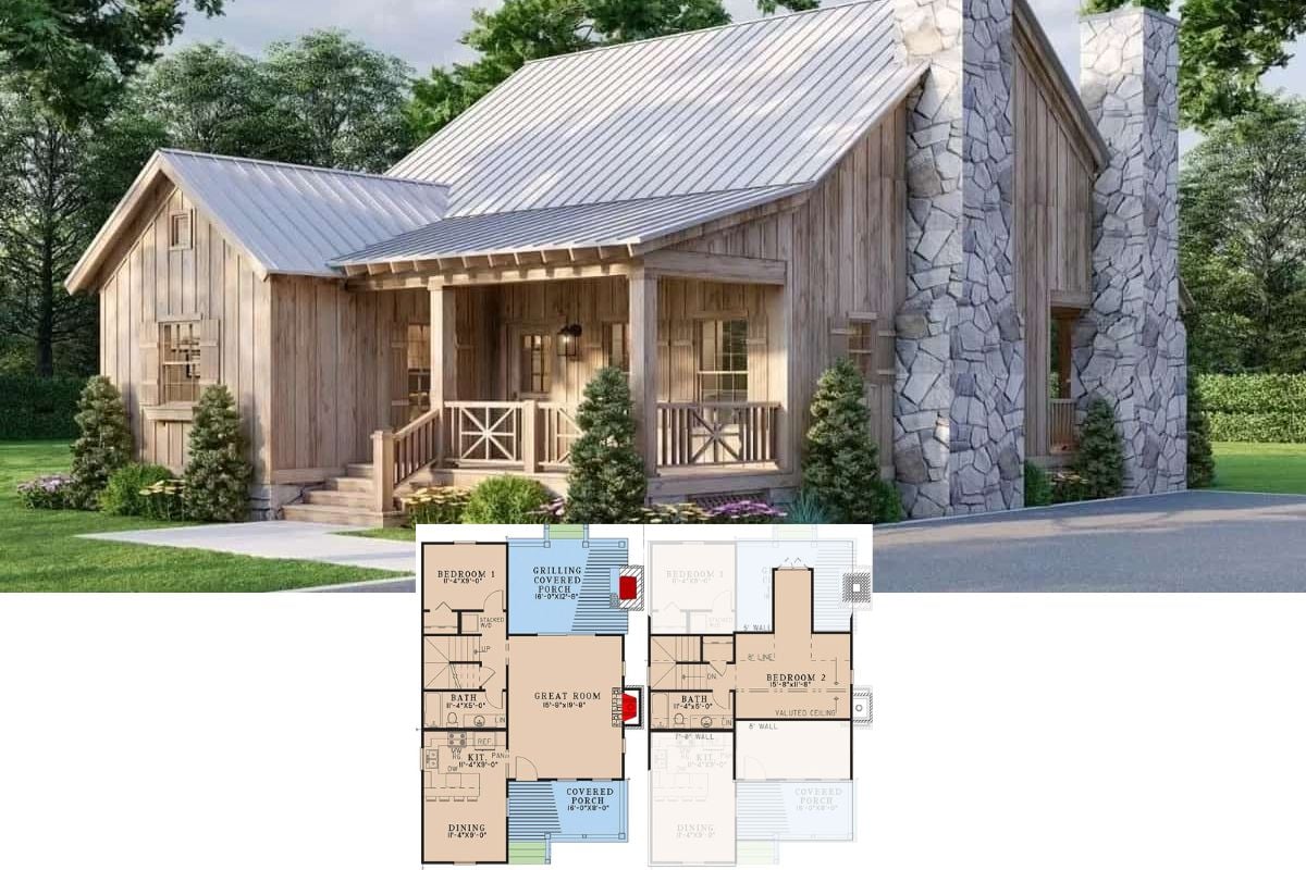 Step Inside this Picture-Perfect 2-Bedroom Rustic Cabin (1,266 Sq. Ft. Floor Plan)
