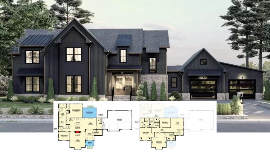 Marvel at This Bold Contemporary Farmhouse with a Dark Facade