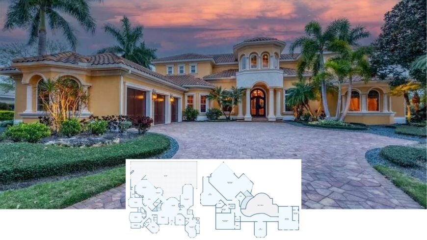 Step Inside This Mediterranean Villa with Grand Turret and Gorgeous Tropical Landscapes