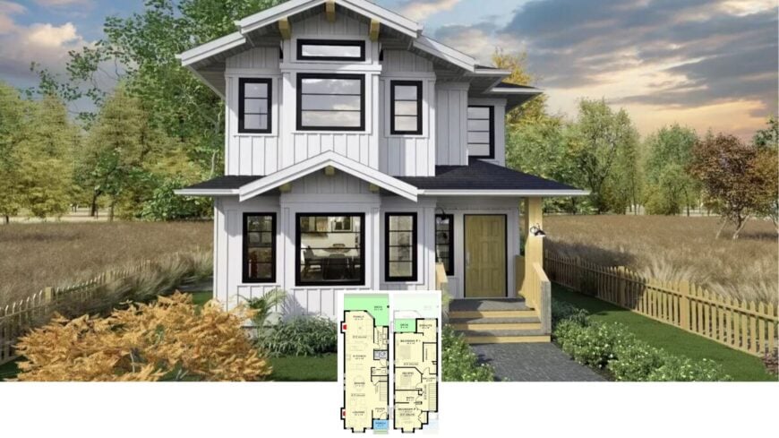Experience the Beauty of Two-Story Craftsman Design with Striking Black Accents