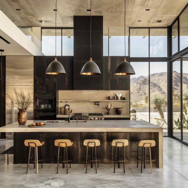 Image showcasing 34 Industrial Chic Kitchens Add Pops of Black (Concept Interiors)