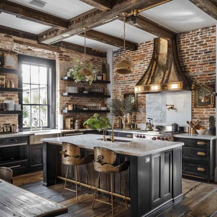 Mixed Metal Finishes Complete the Look of 30 Industrial-Farmhouse ...