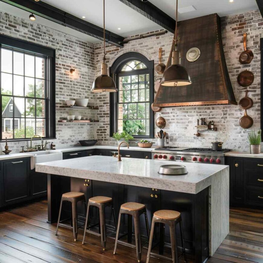Mixed Metal Finishes Complete the Look of 30 Industrial-Farmhouse ...