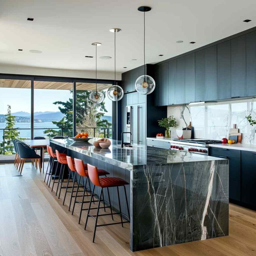 33 Kitchen Layouts Featuring Sleek Lines and Bold Designs (Concept ...