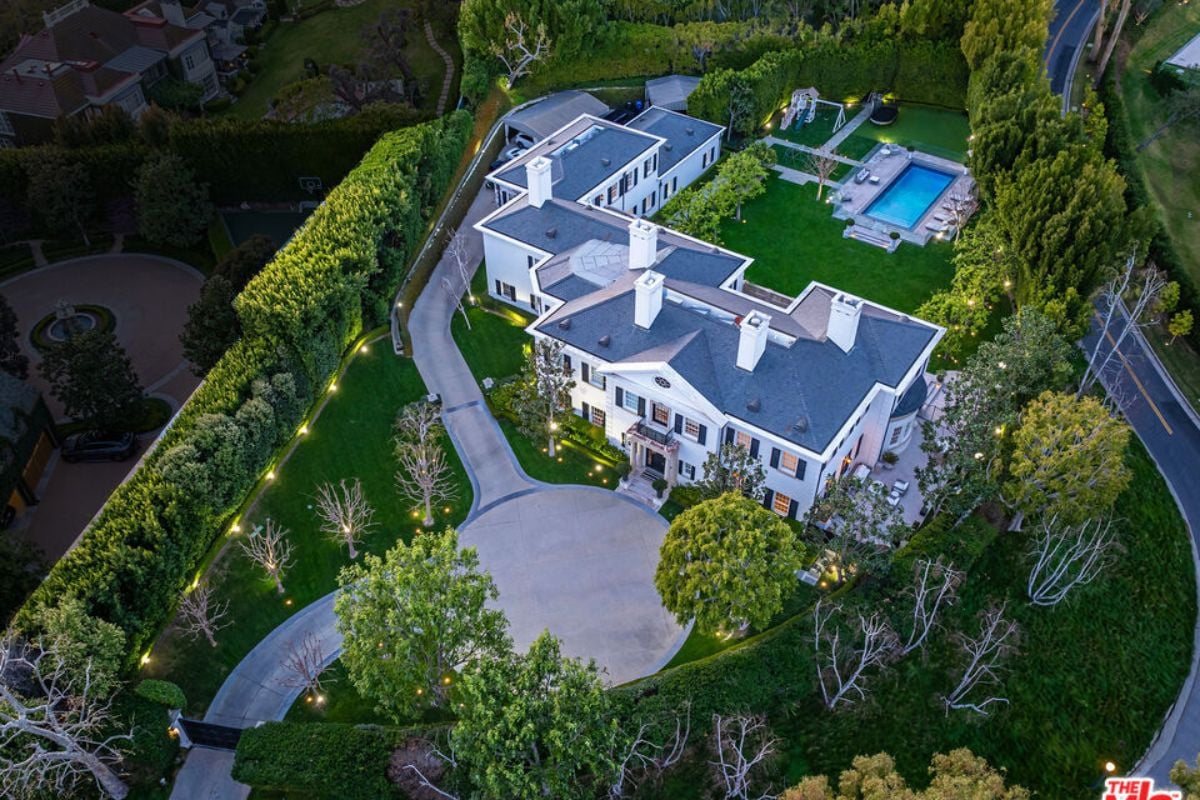 The aerial view of the property.