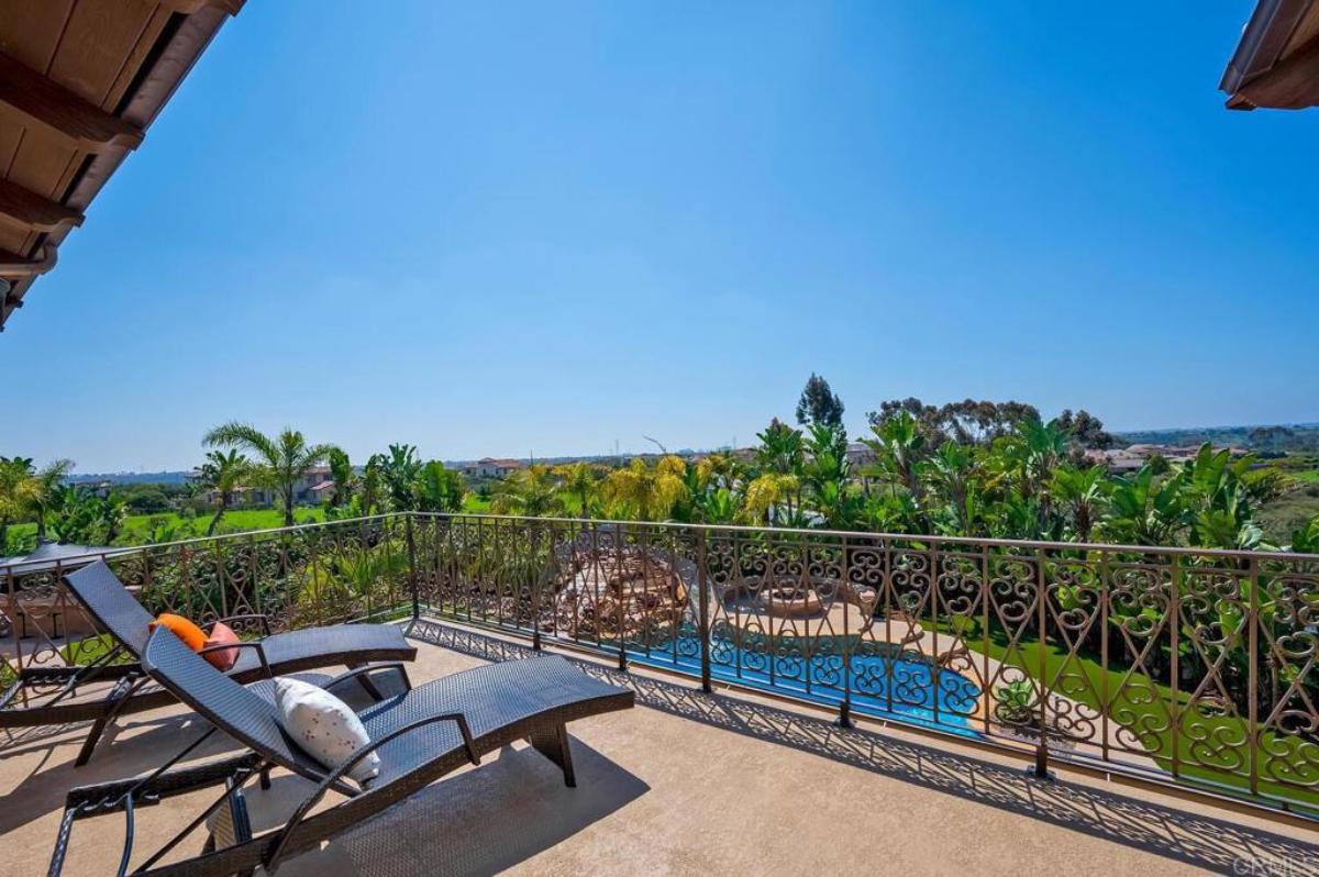 Balcony overlooking the pool.