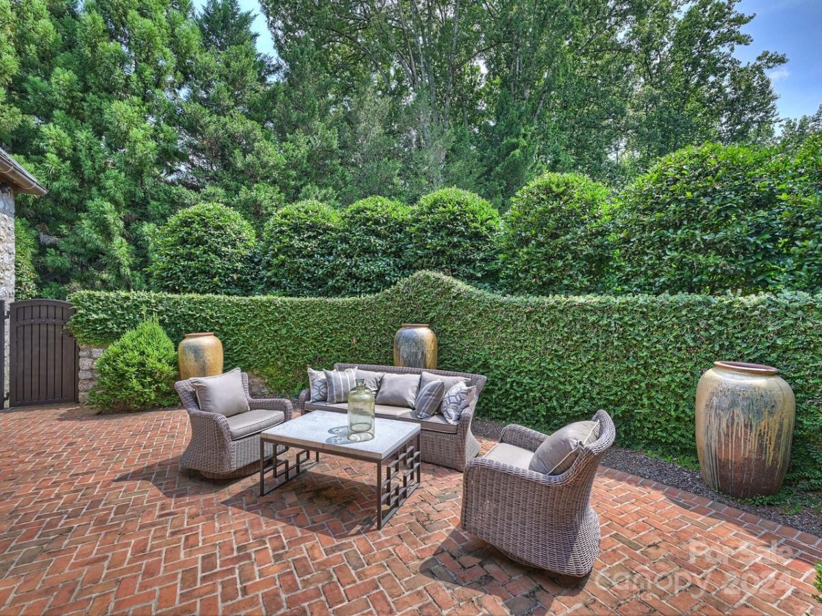 Patio with a table and chairs.